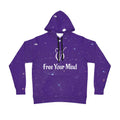 Free Your Mind Athletic Hoodie — Purple AOP Graphic Hooded Sweatshirt