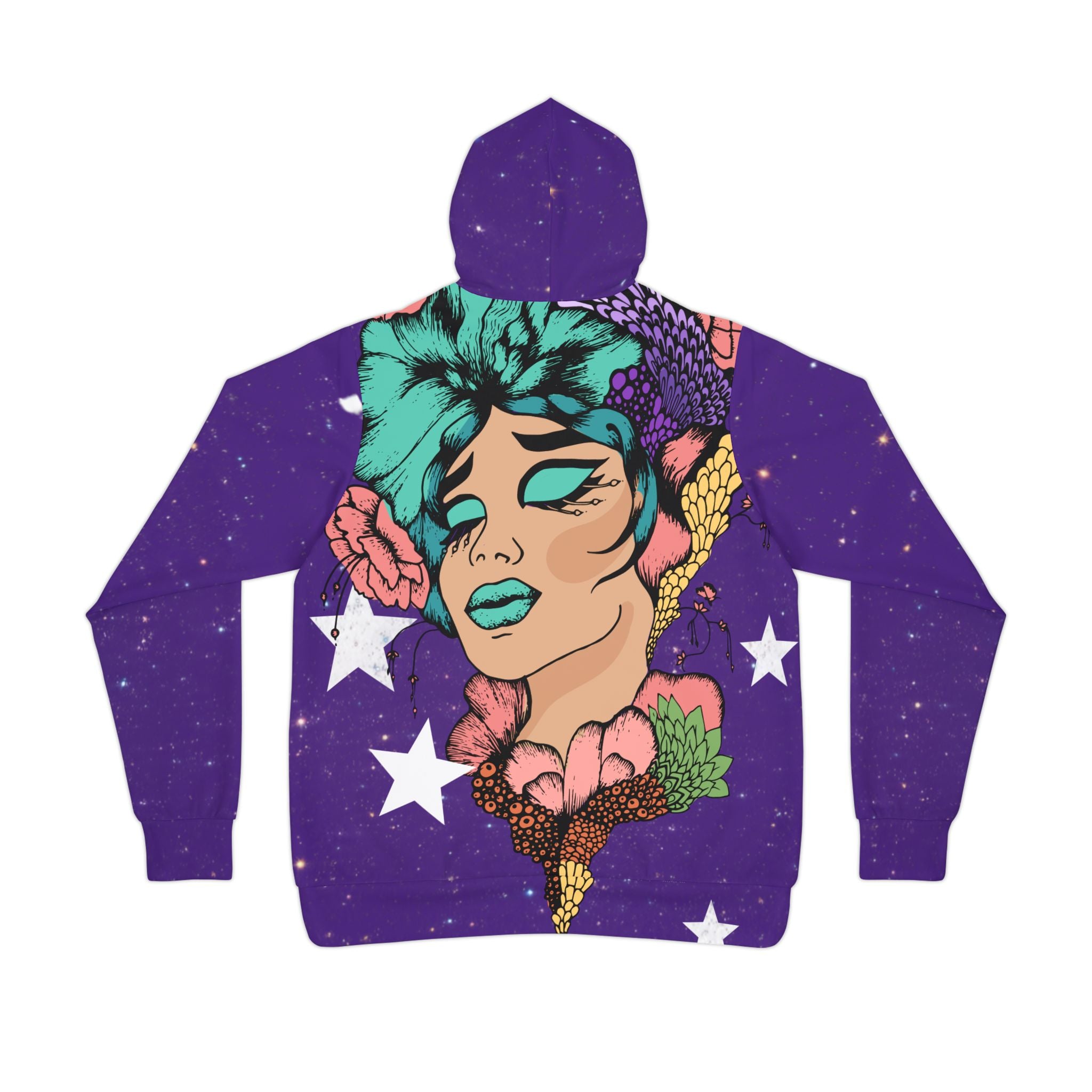 Free Your Mind Athletic Hoodie — Purple AOP Graphic Hooded Sweatshirt