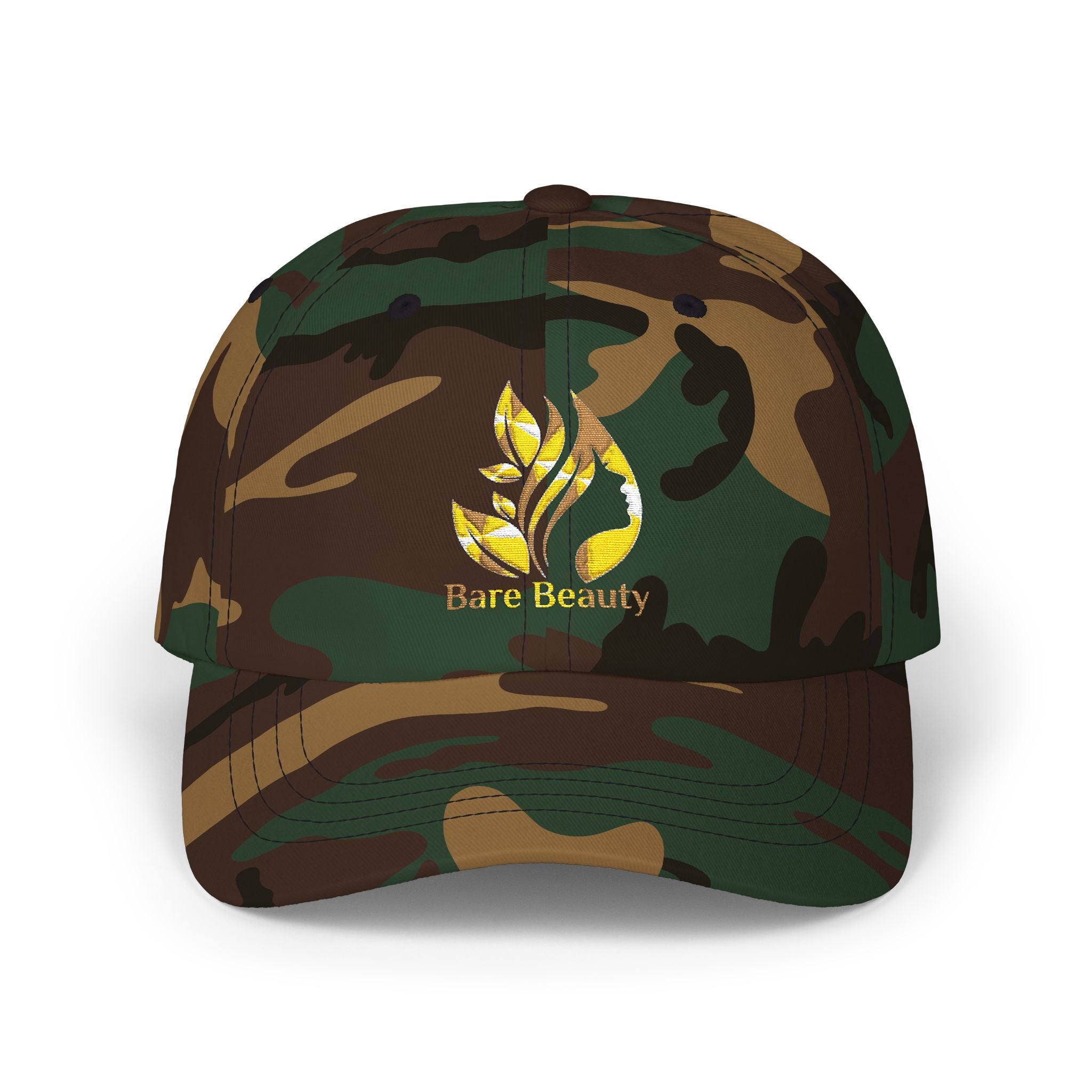 Dad Cap — Gold Foil “Bare Beauty” Floral Logo Baseball Hat