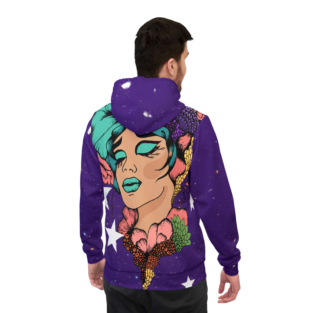 Free Your Mind Athletic Hoodie — Purple AOP Graphic Hooded Sweatshirt