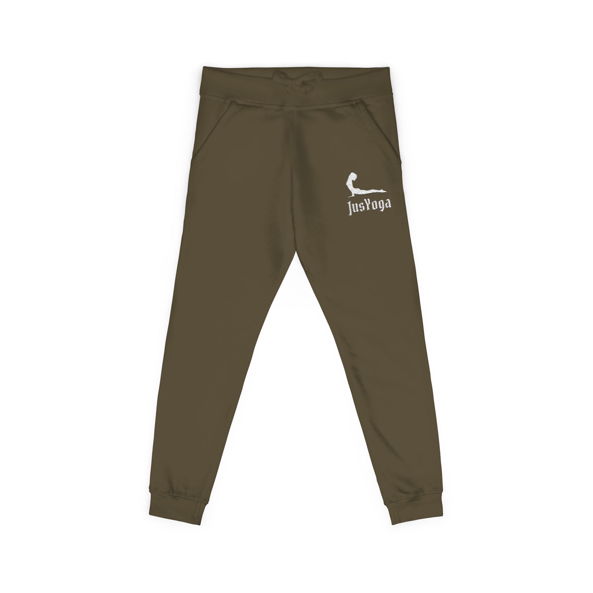 Embroidered Cozy Fleece Sweatpants — Minimal Script Design
