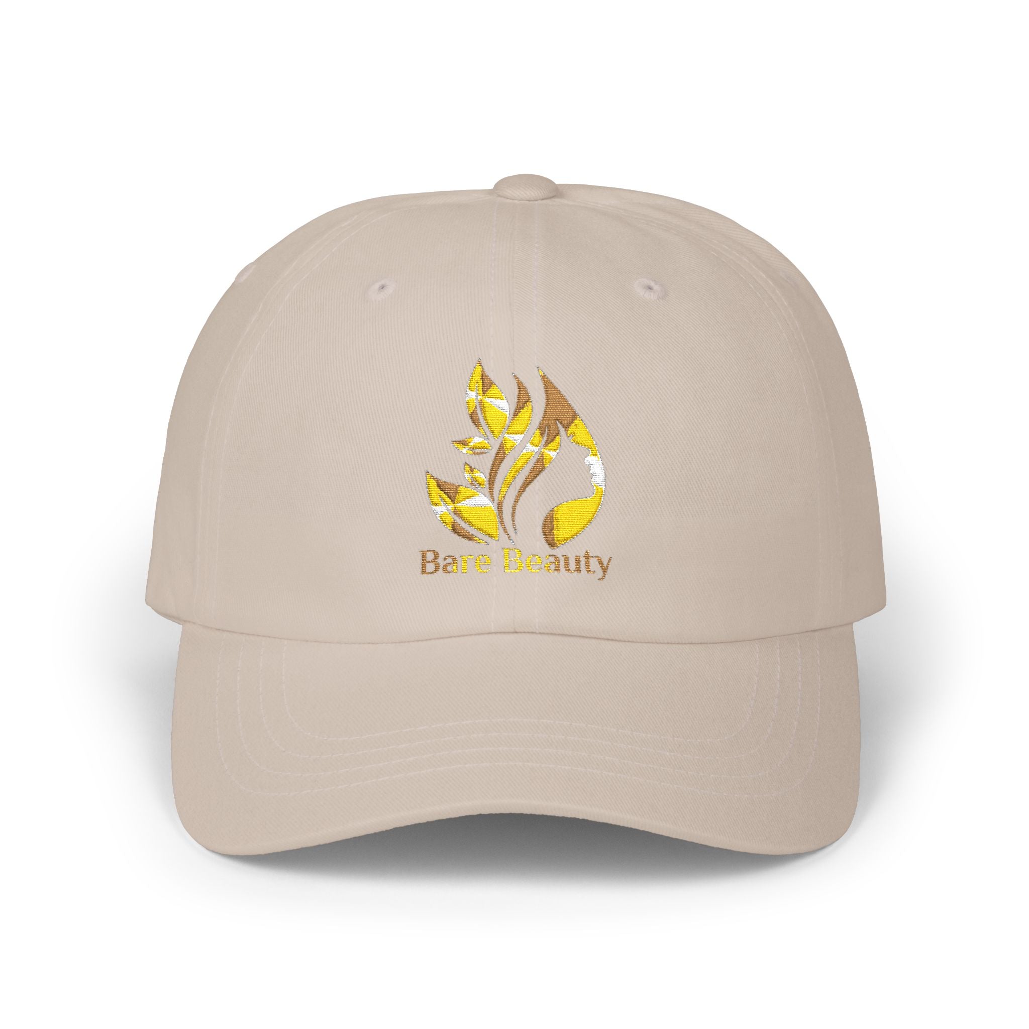 Dad Cap — Gold Foil “Bare Beauty” Floral Logo Baseball Hat