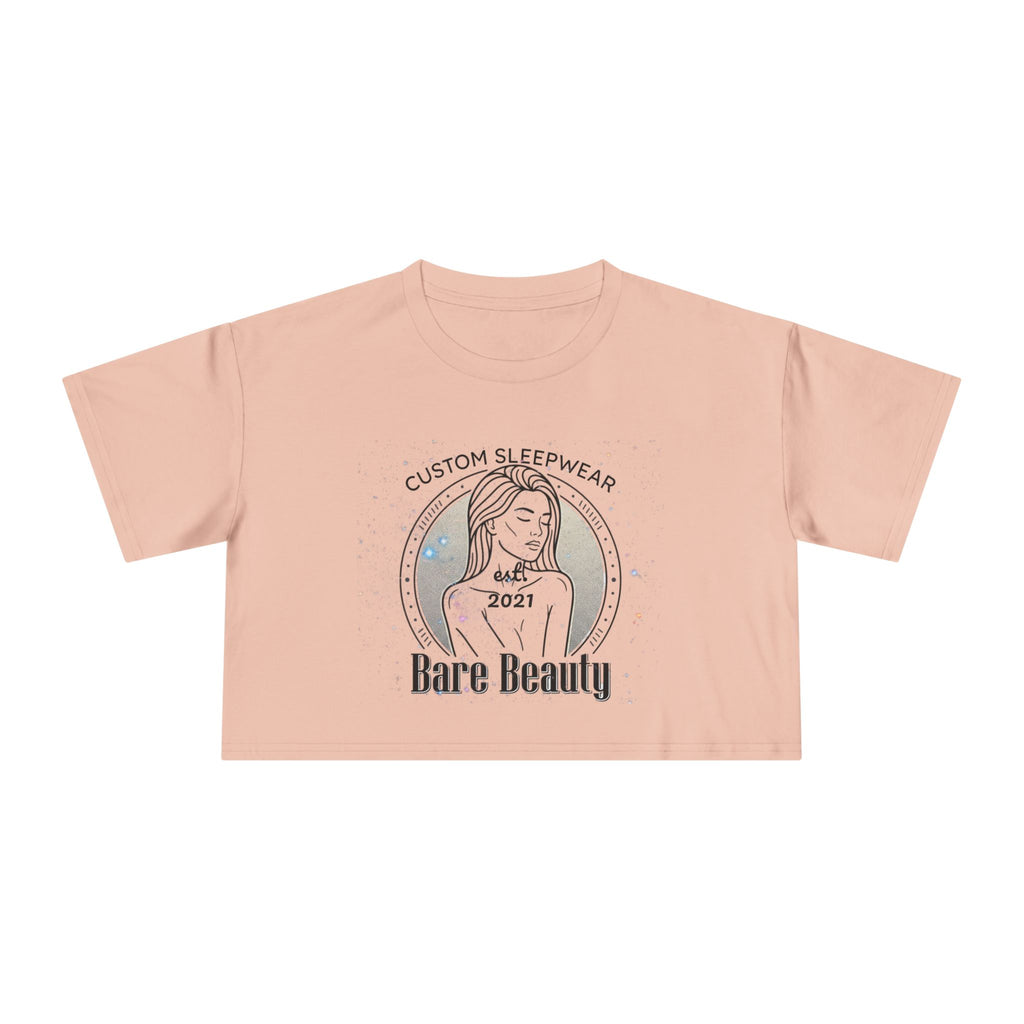 Crop Tee — "Bare Beauty" Minimalist Graphic Crop Top