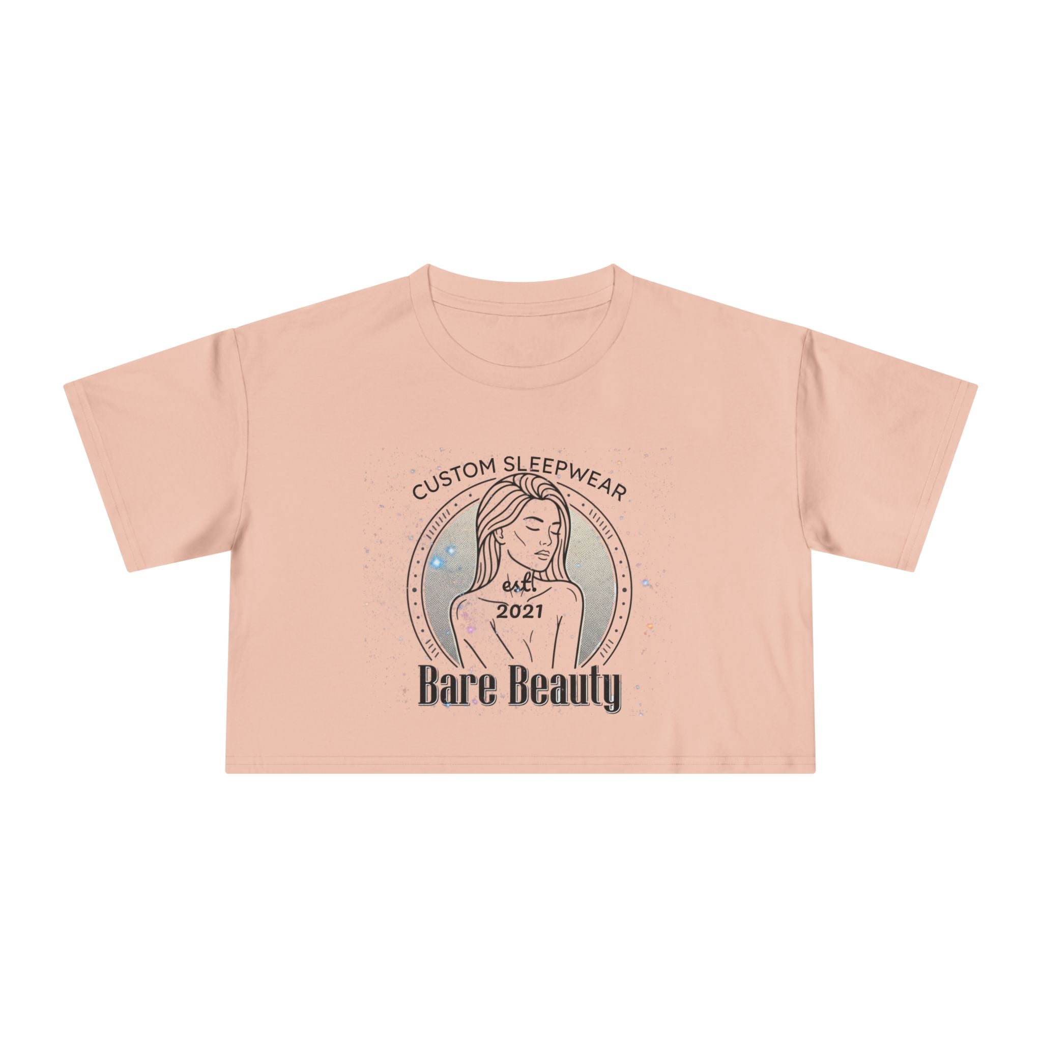 Crop Tee — "Bare Beauty" Minimalist Graphic Crop Top