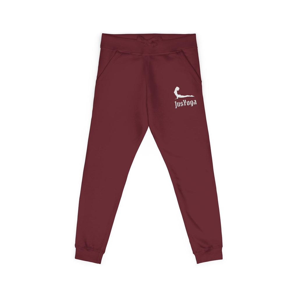 Embroidered Cozy Fleece Sweatpants — Minimal Script Design