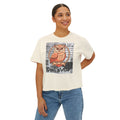 Owl Squad Graphic Tee — Retro Orange Owl Boxy Shirt