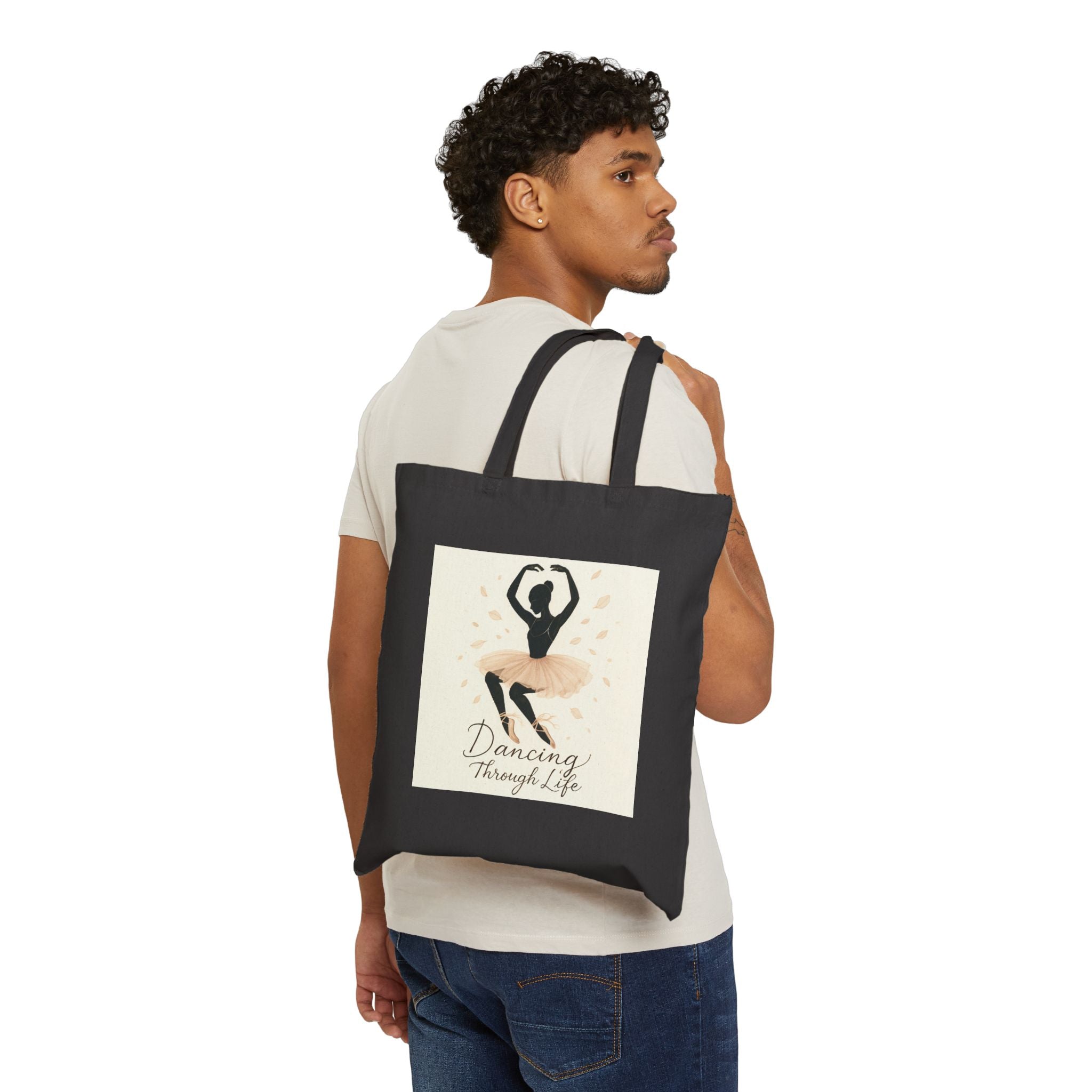 Dancing Through Life Canvas Tote — Ballet Ballerina Eco Grocery Bag