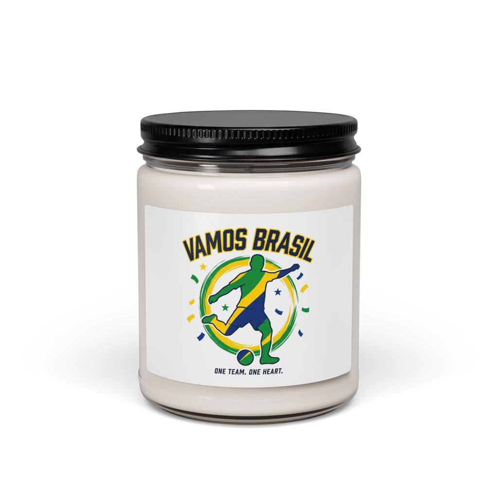 Vamos Brasil Soccer Candle, country pride | retro soccer, championship season