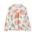 Floral Songbird Hoodie — Peach Watercolor All‑Over Print