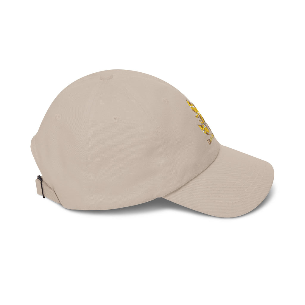 Dad Cap — Gold Foil “Bare Beauty” Floral Logo Baseball Hat