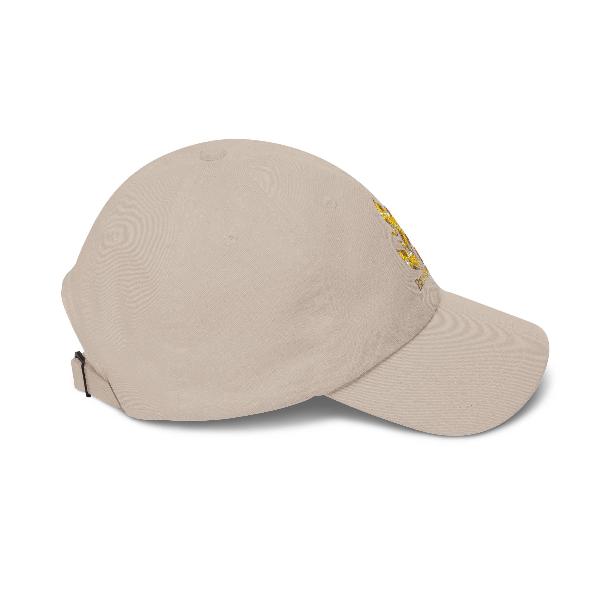 Dad Cap — Gold Foil “Bare Beauty” Floral Logo Baseball Hat