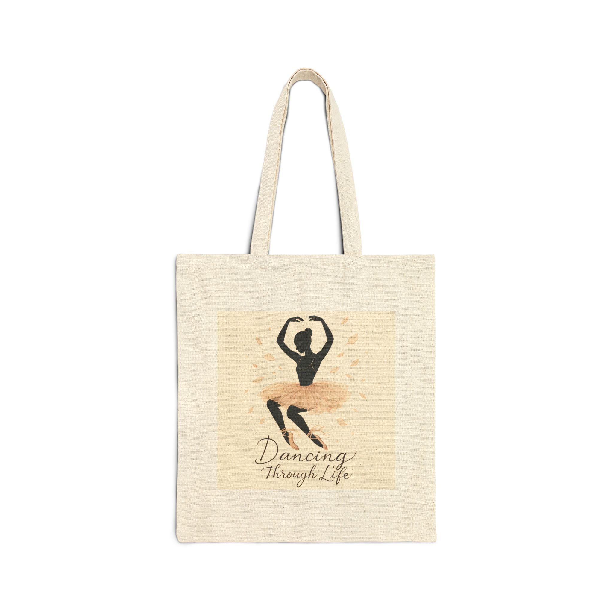 Dancing Through Life Canvas Tote — Ballet Ballerina Eco Grocery Bag