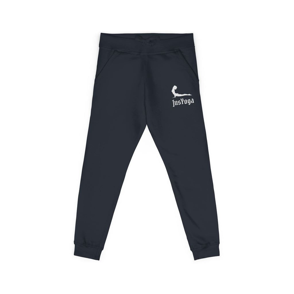 Embroidered Cozy Fleece Sweatpants — Minimal Script Design