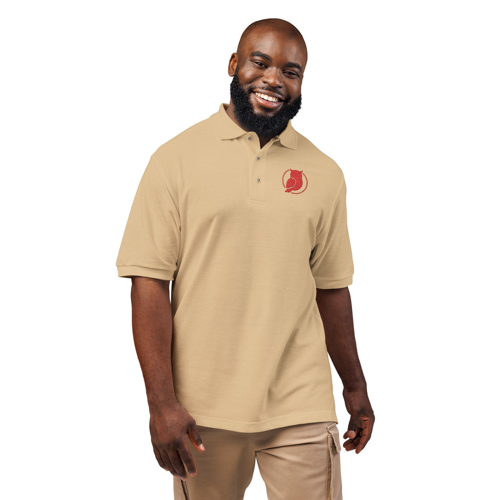 Embroidered Floral Owl Polo Shirt — Lightweight Short-Sleeve Collared Tee
