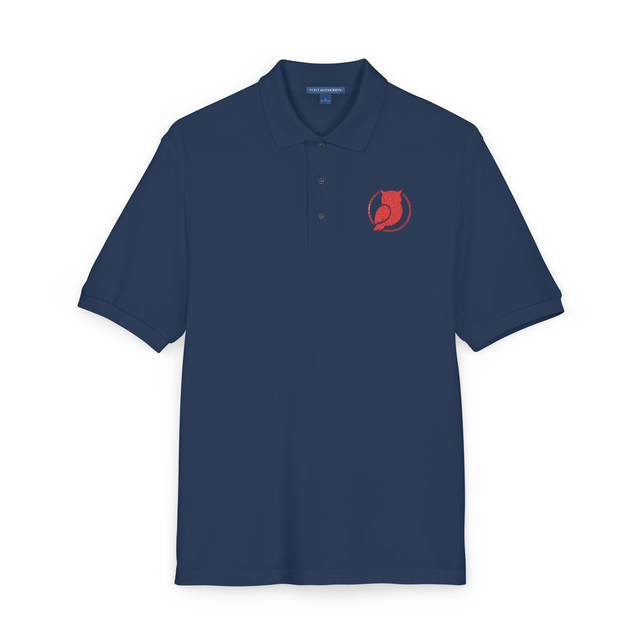 Embroidered Floral Owl Polo Shirt — Lightweight Short-Sleeve Collared Tee
