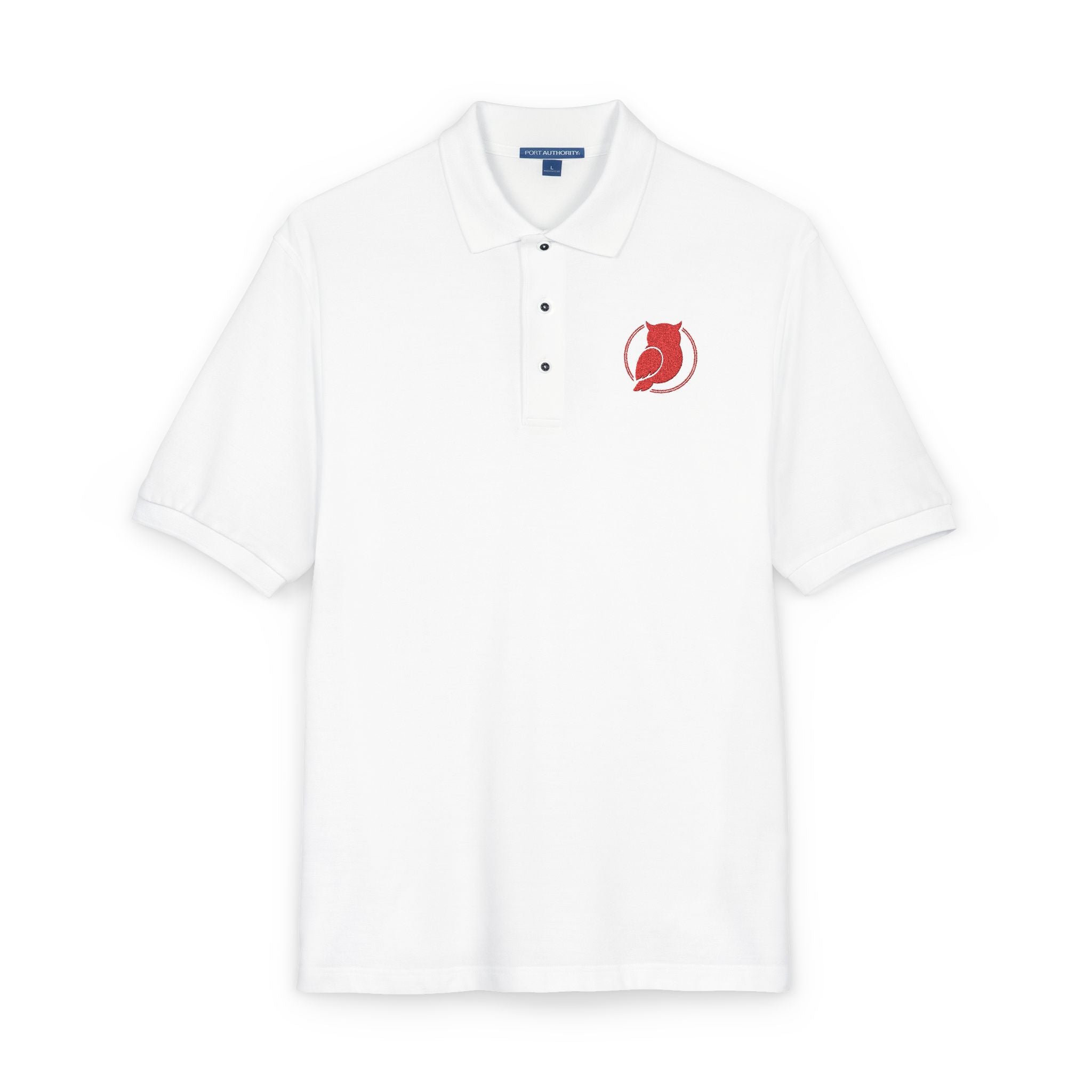 Embroidered Floral Owl Polo Shirt — Lightweight Short-Sleeve Collared Tee