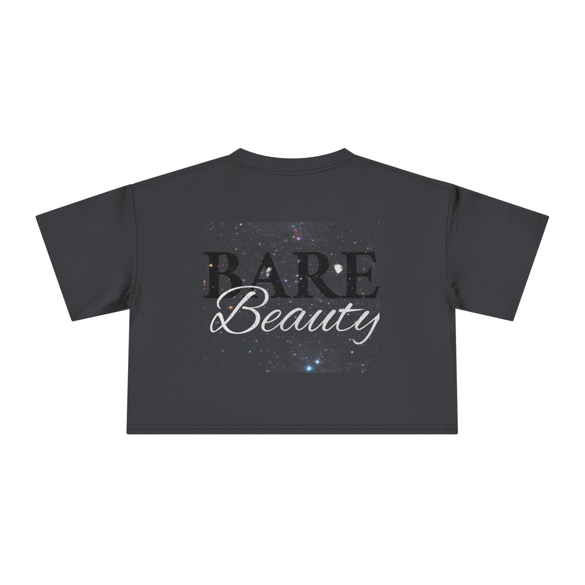 Crop Tee — "Bare Beauty" Minimalist Graphic Crop Top