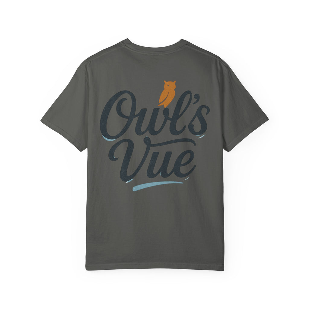 Owl's Vue Garment-Dyed Unisex T-Shirt - Nature-Inspired Tee for Outdoor Lovers