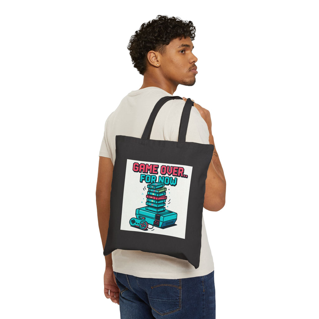 Game Over... For Now Canvas Tote — Retro Gamer Book & Console Tote Bag