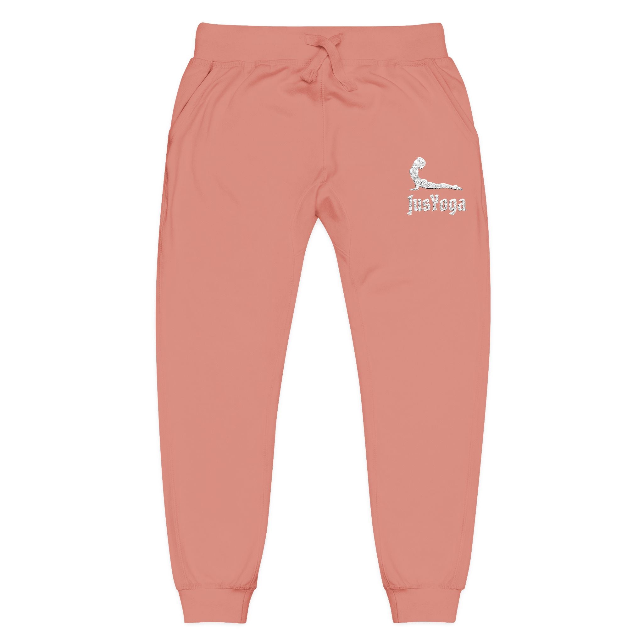 Embroidered Cozy Fleece Sweatpants — Minimal Script Design
