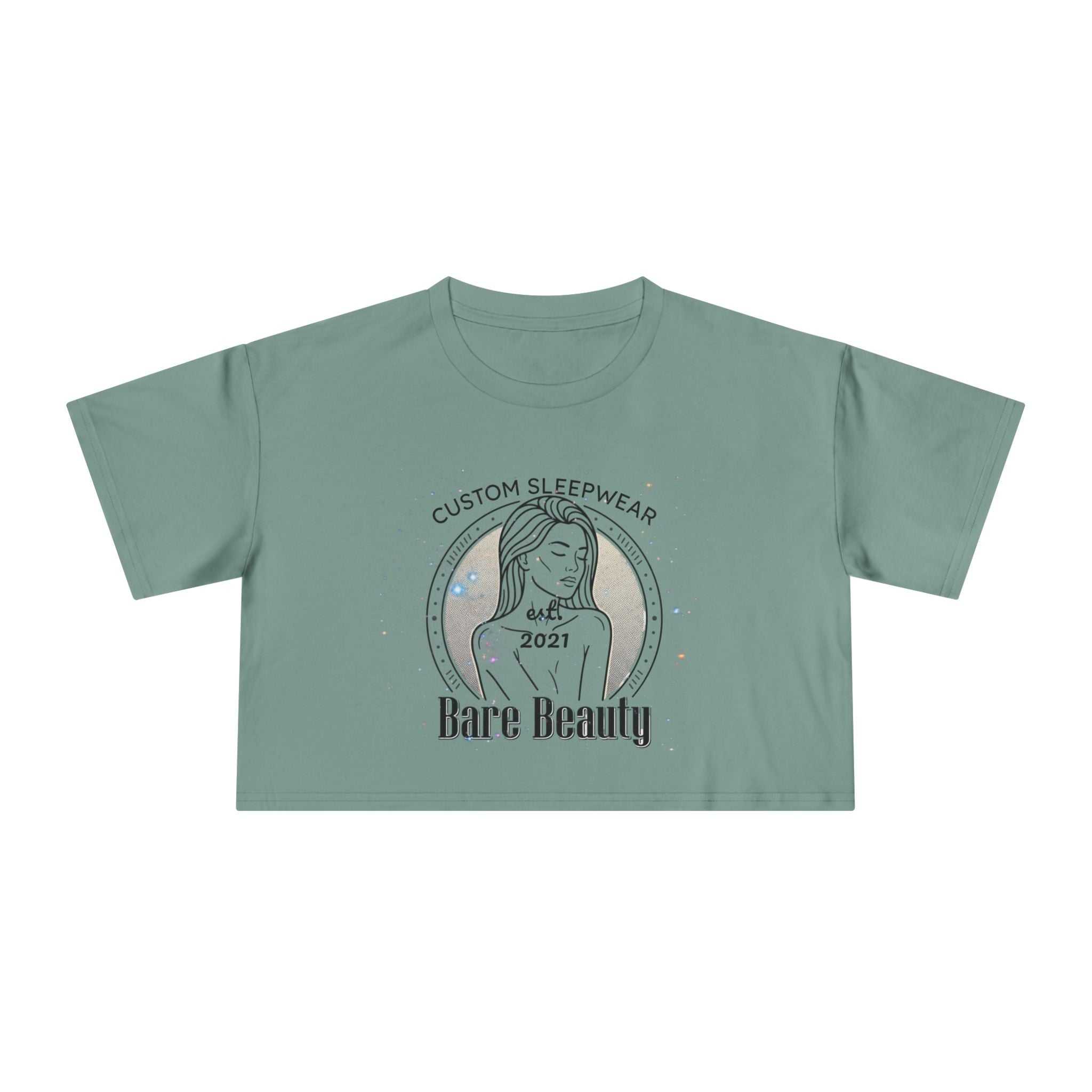 Crop Tee — "Bare Beauty" Minimalist Graphic Crop Top