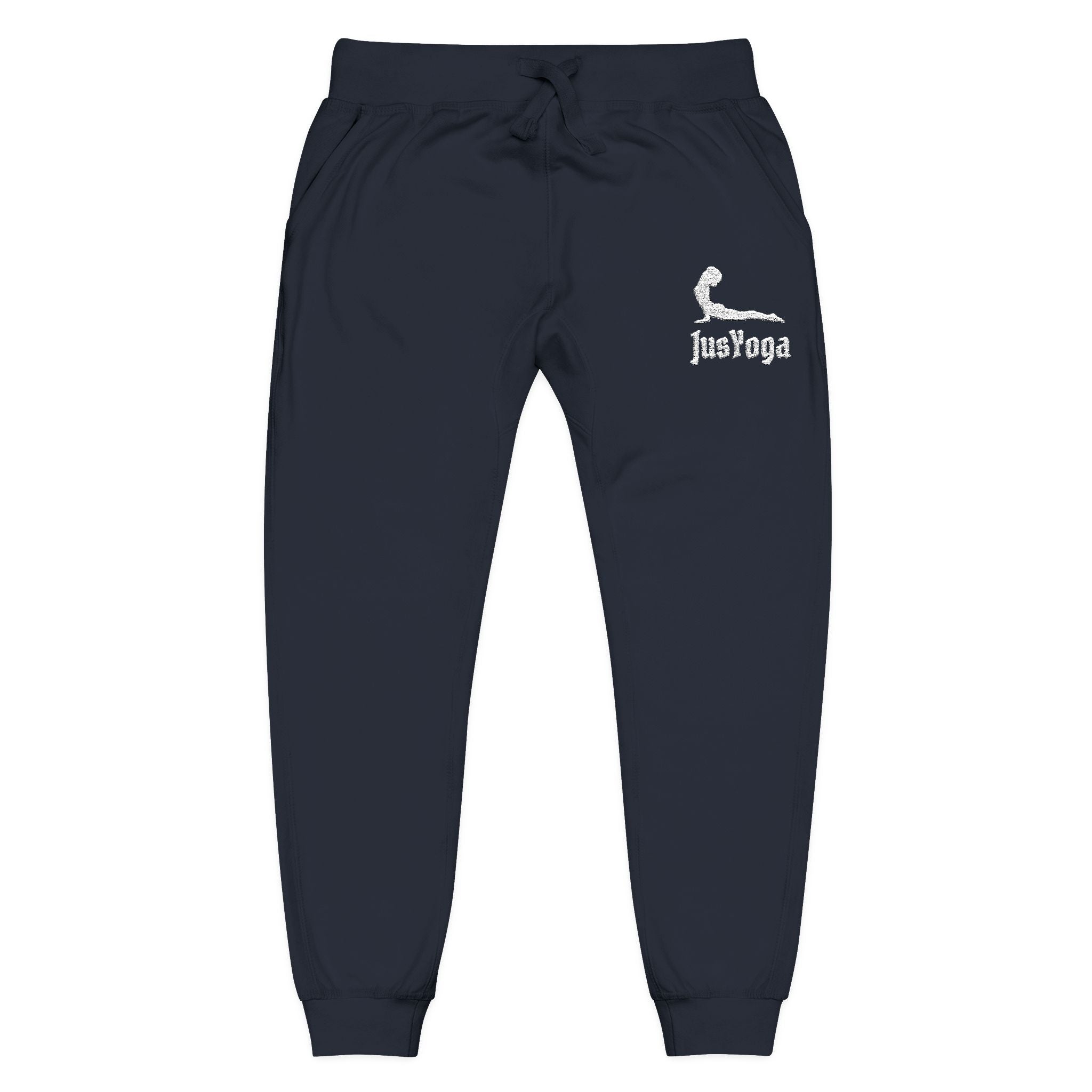 Embroidered Cozy Fleece Sweatpants — Minimal Script Design
