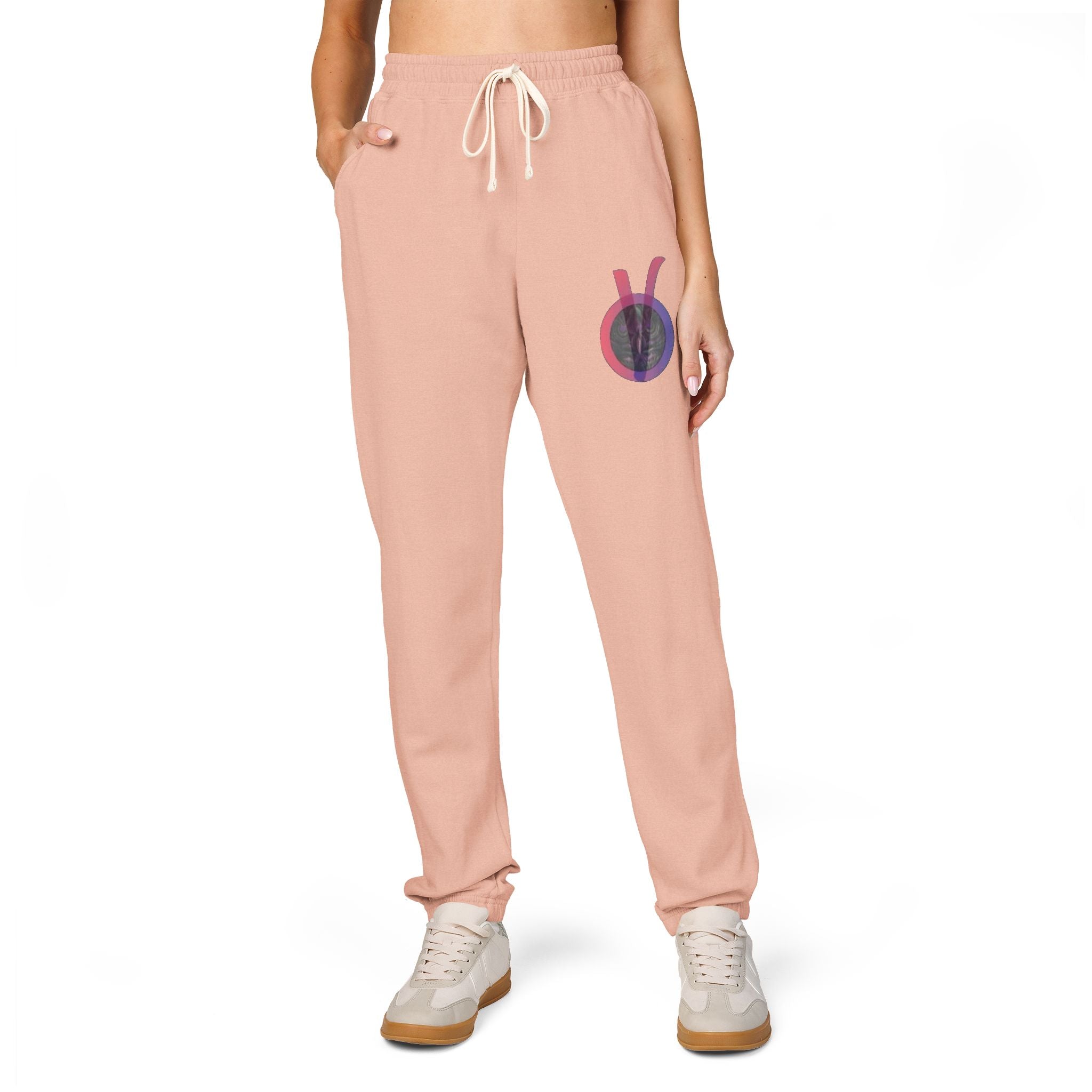 V Peace Symbol Joggers — Retro Tie-Dye Graphic Sweatpants