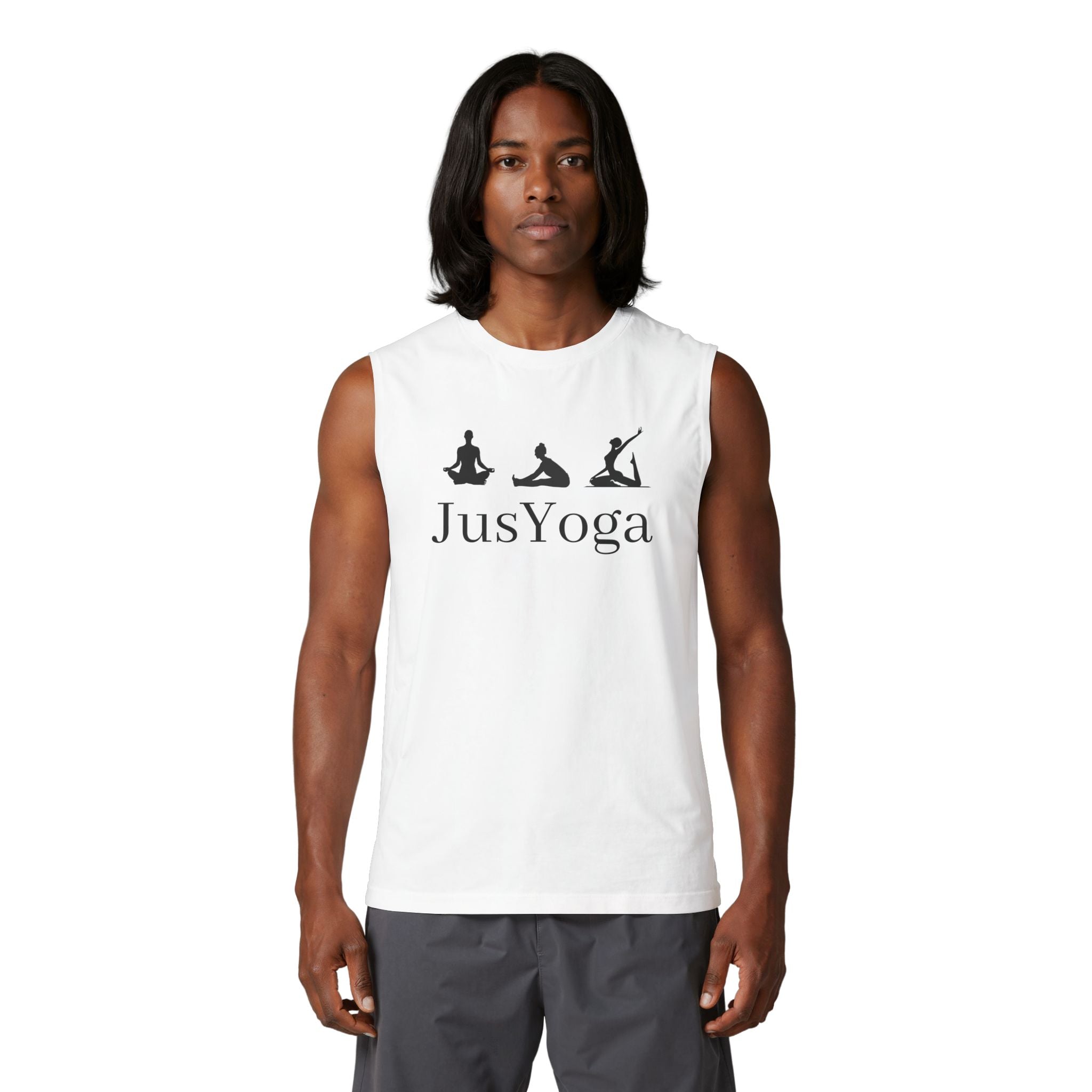 Yoga Muscle Tank — "JusYoga" Meditative Pose Fitness Top