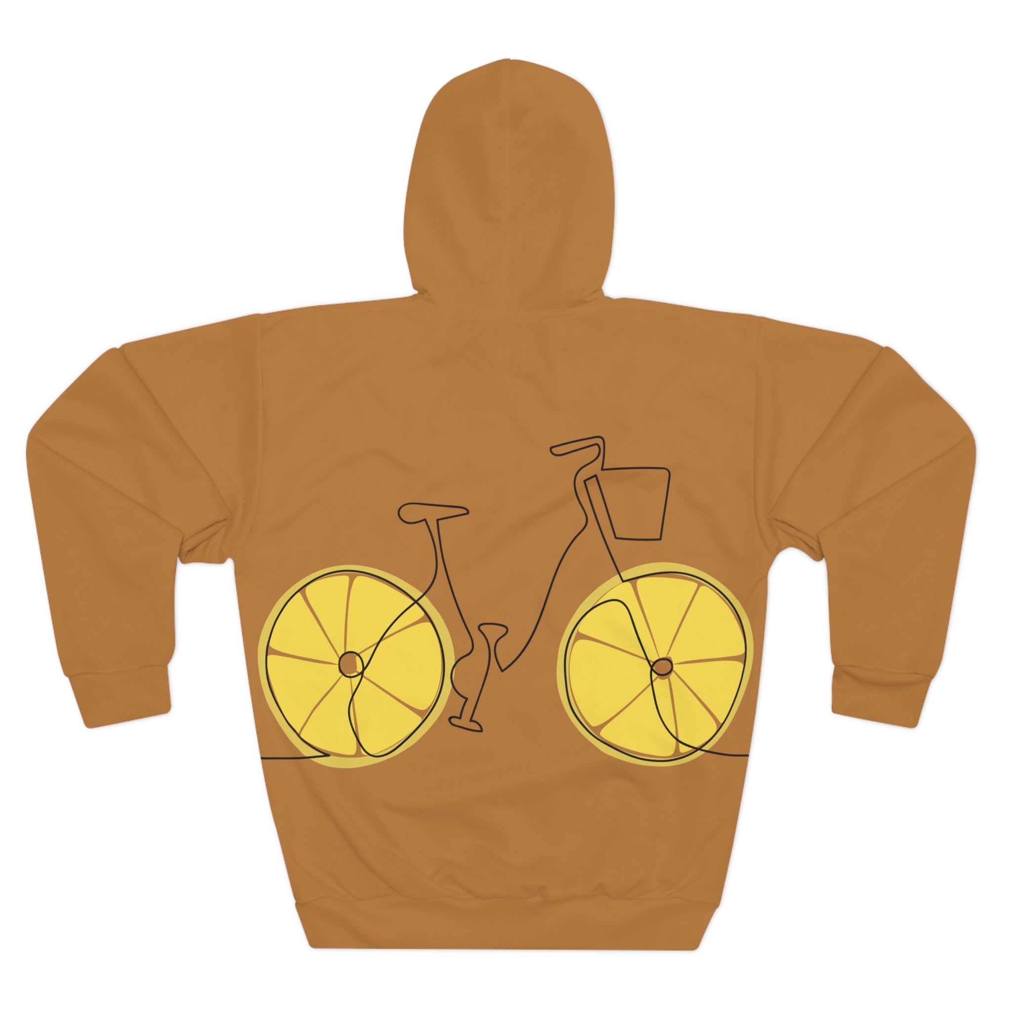 Lemon Wheel Bike Hoodie — Citrus Bicycle Graphic Pullover