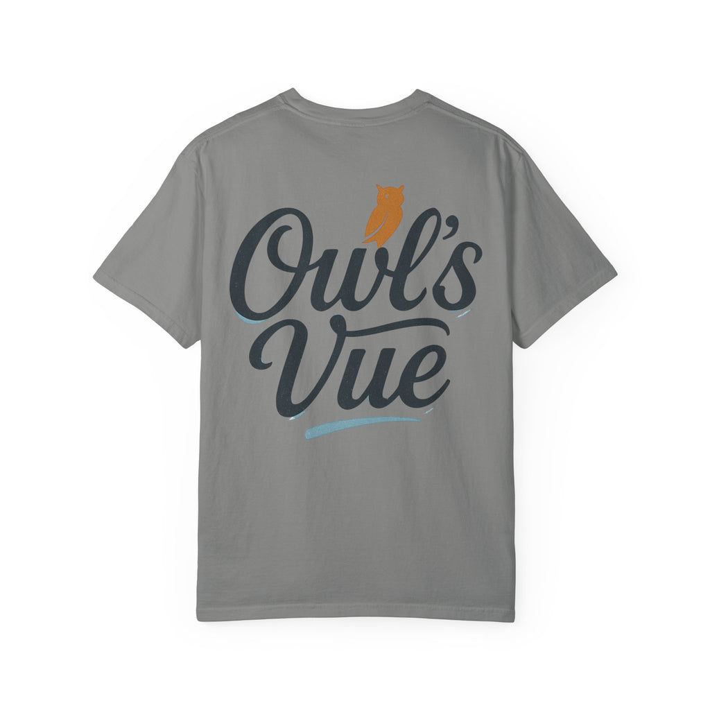 Owl's Vue Garment-Dyed Unisex T-Shirt - Nature-Inspired Tee for Outdoor Lovers