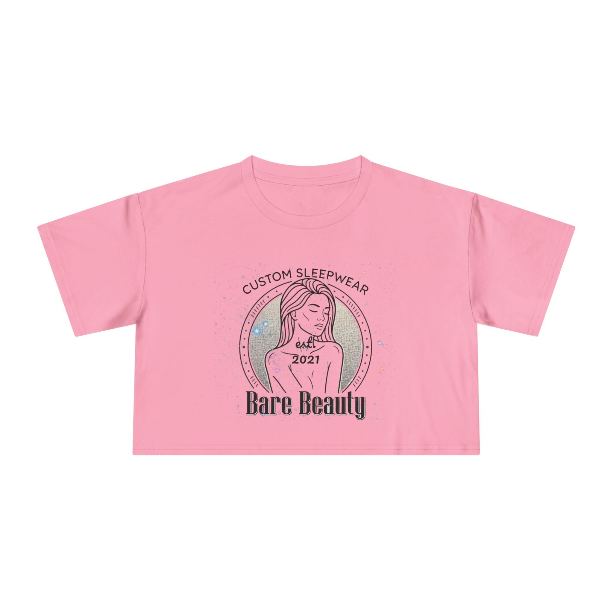 Crop Tee — "Bare Beauty" Minimalist Graphic Crop Top
