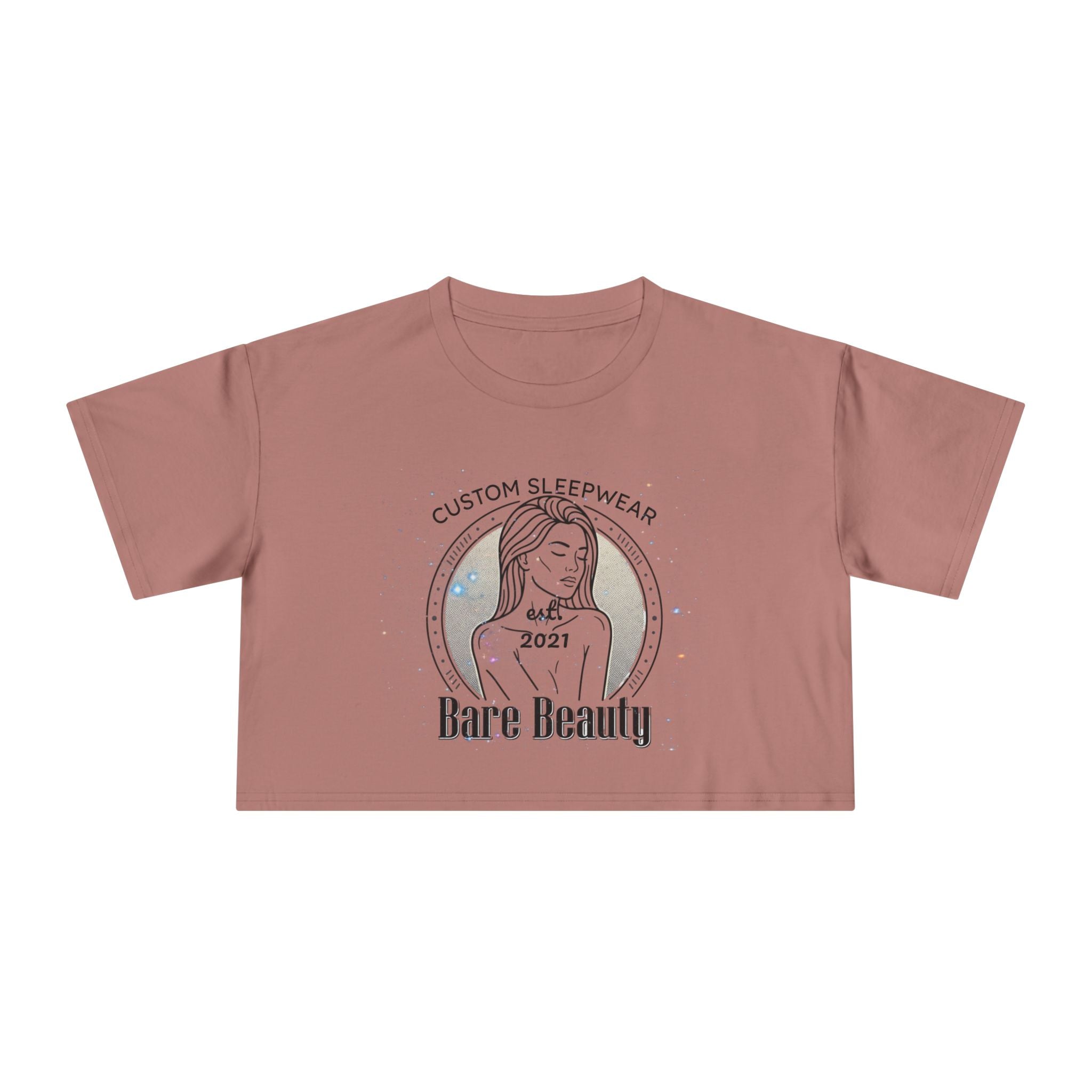 Crop Tee — "Bare Beauty" Minimalist Graphic Crop Top