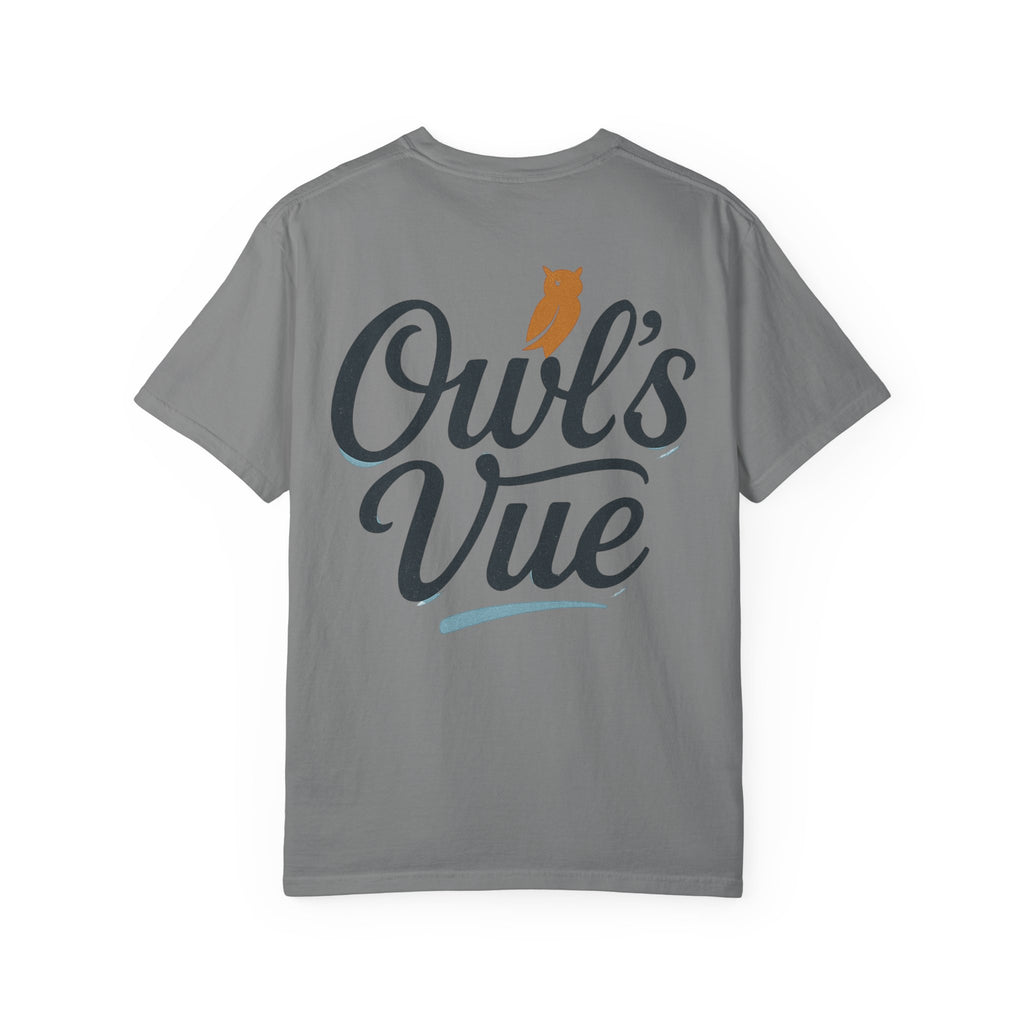 Owl's Vue Garment-Dyed Unisex T-Shirt - Nature-Inspired Tee for Outdoor Lovers