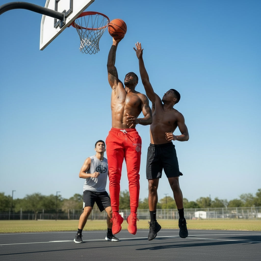 Red Starry Joggers — Sparkle Athletic Jogger Pants