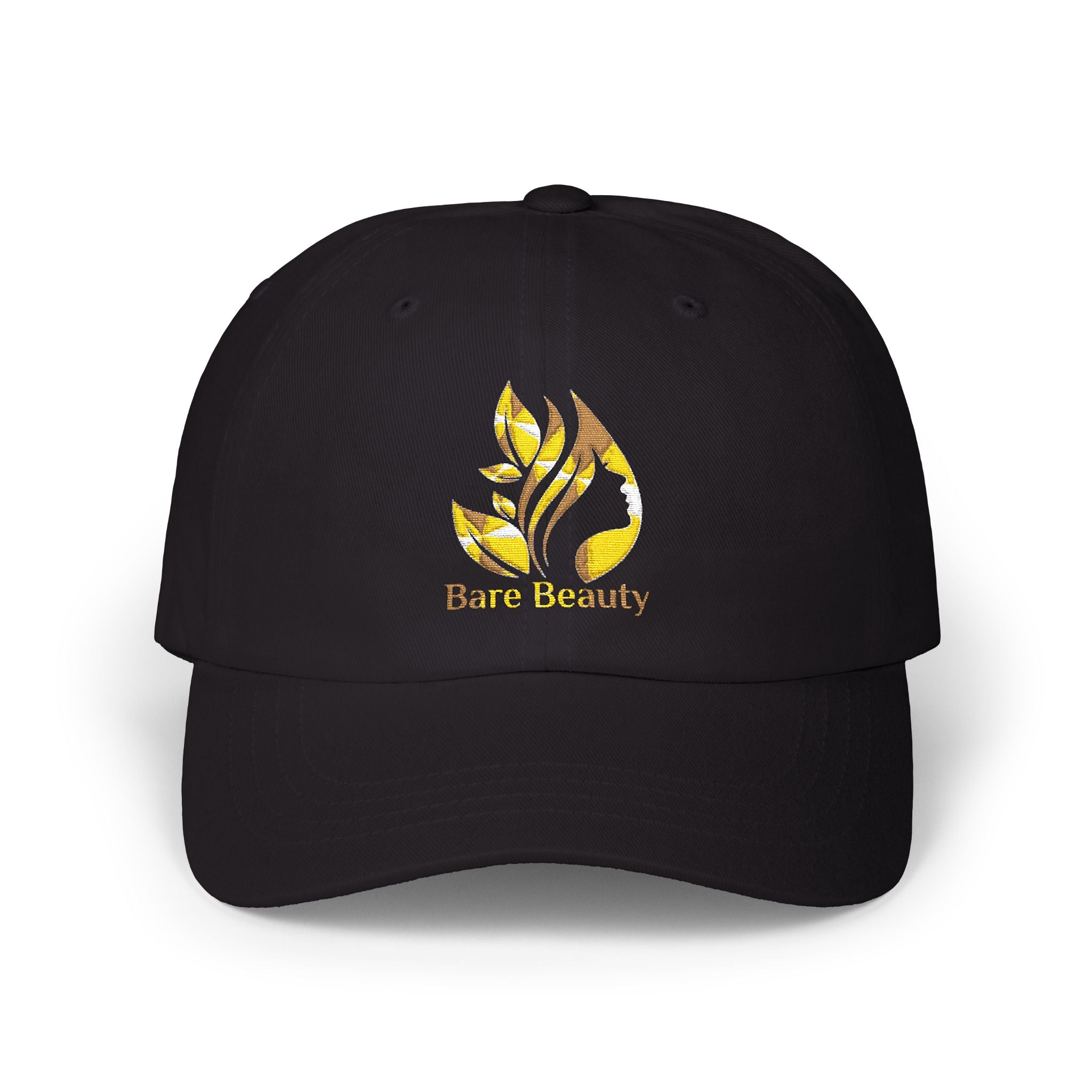 Dad Cap — Gold Foil “Bare Beauty” Floral Logo Baseball Hat