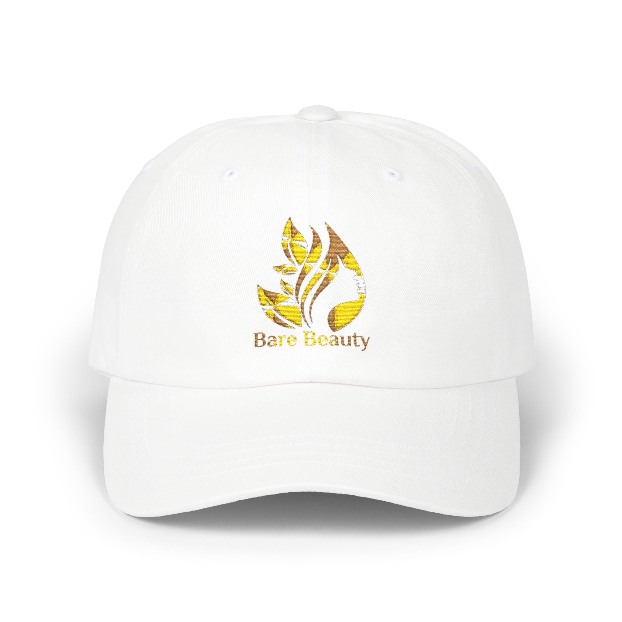 Dad Cap — Gold Foil “Bare Beauty” Floral Logo Baseball Hat