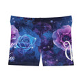 Floral Galaxy Women's Shorts — Blue & Purple Rose Print