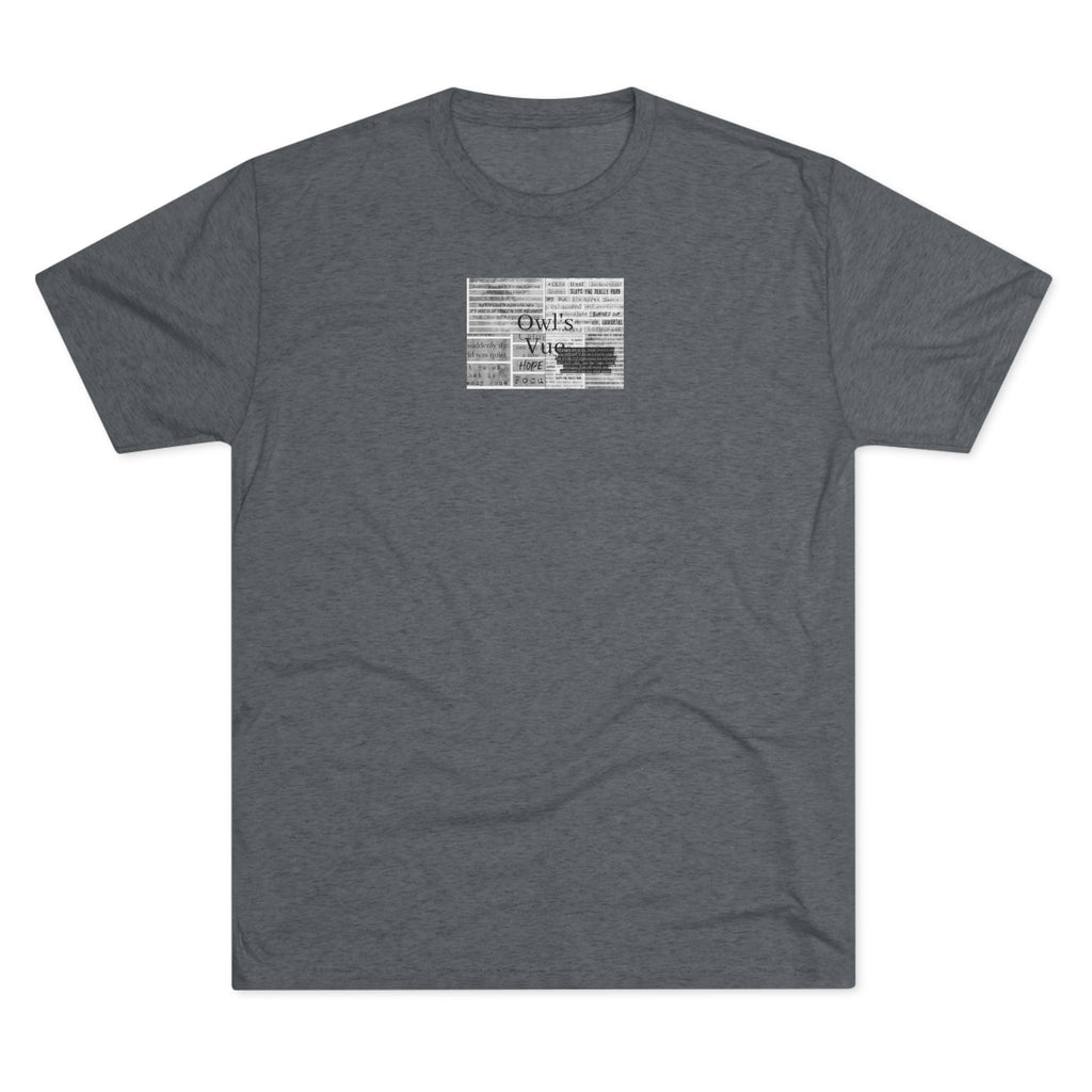 Owl's Vug Collage T‑Shirt — Motivational Newspaper Quote Graphic Tee