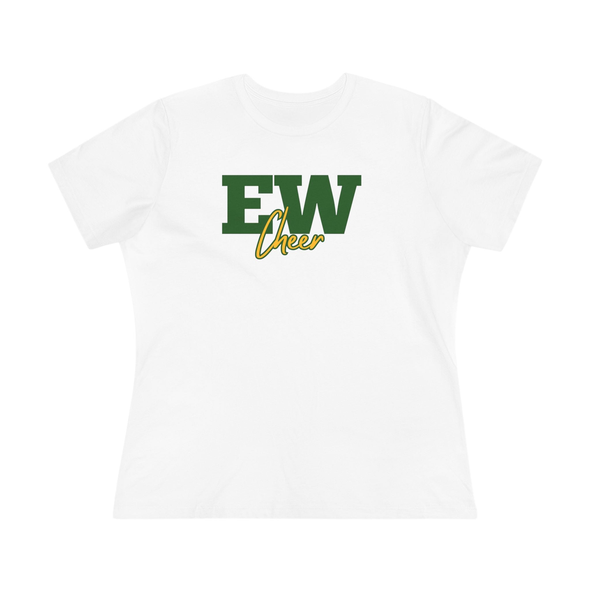 Ed White Cheer Women's Cotton Tee – Minimal Cheer Team Shirt