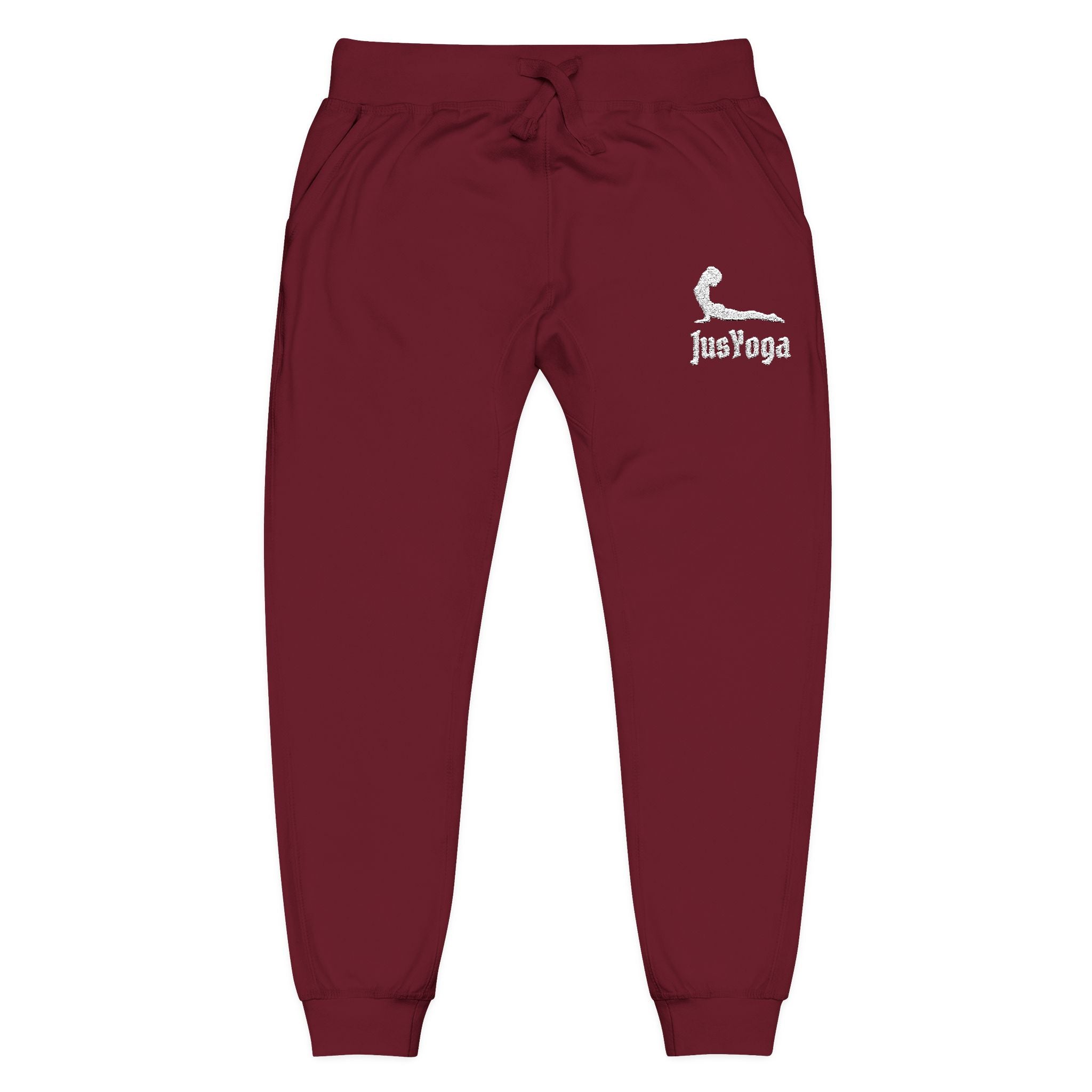 Embroidered Cozy Fleece Sweatpants — Minimal Script Design