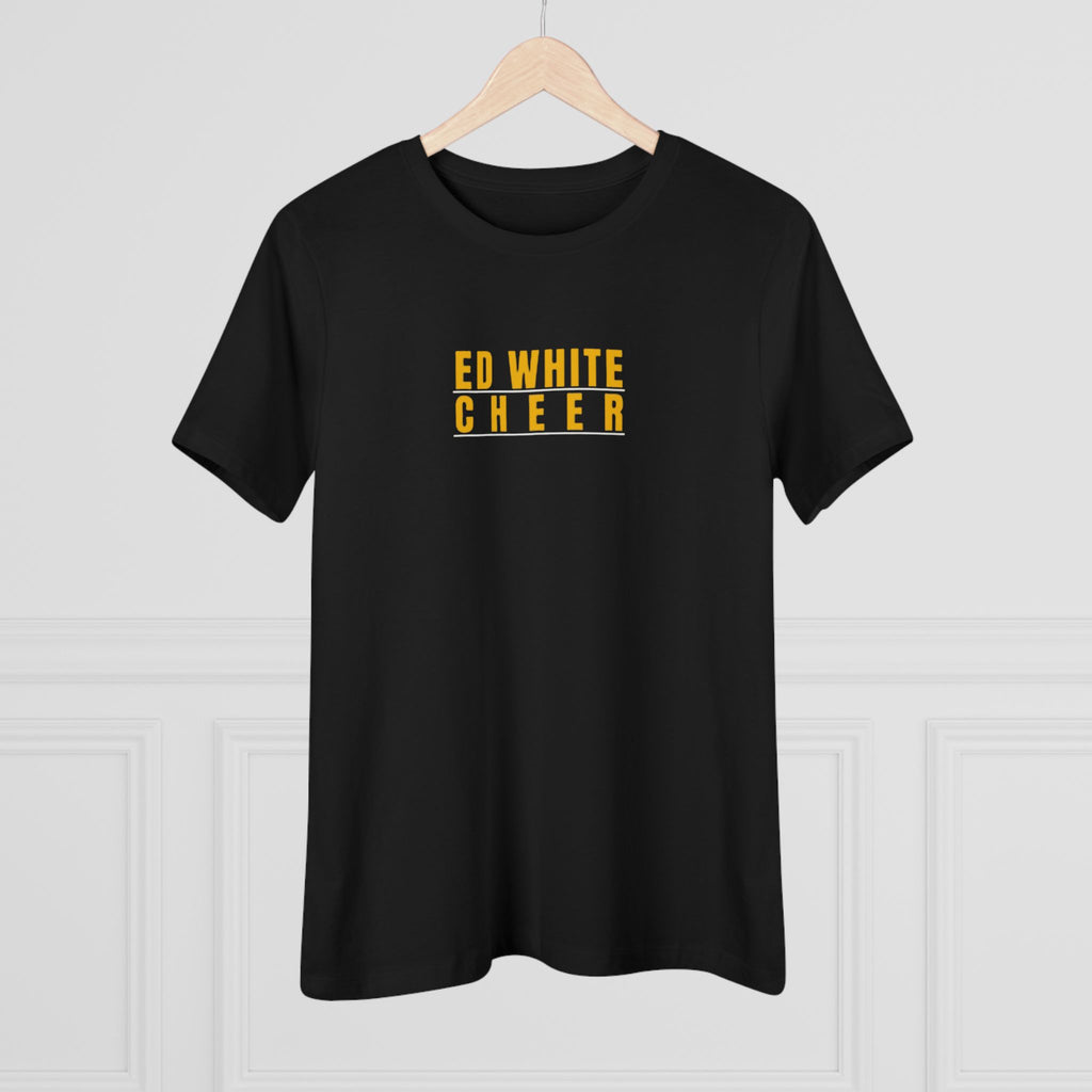 Ed White Cheer Women's Cotton Tee – Minimal Cheer Team Shirt