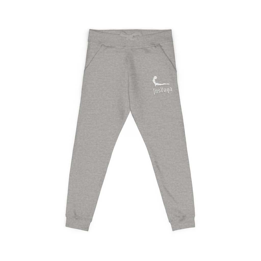 Embroidered Cozy Fleece Sweatpants — Minimal Script Design