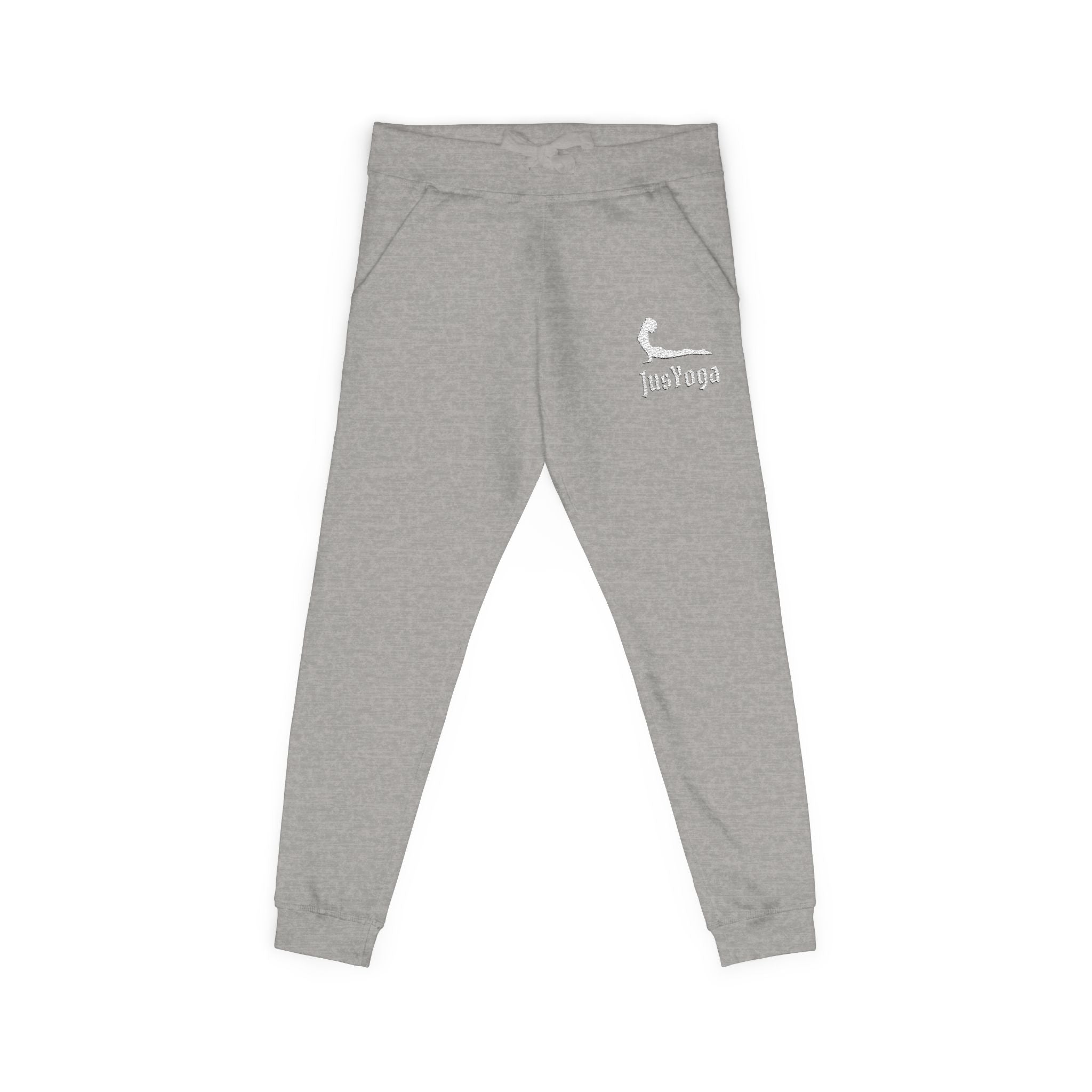 Embroidered Cozy Fleece Sweatpants — Minimal Script Design