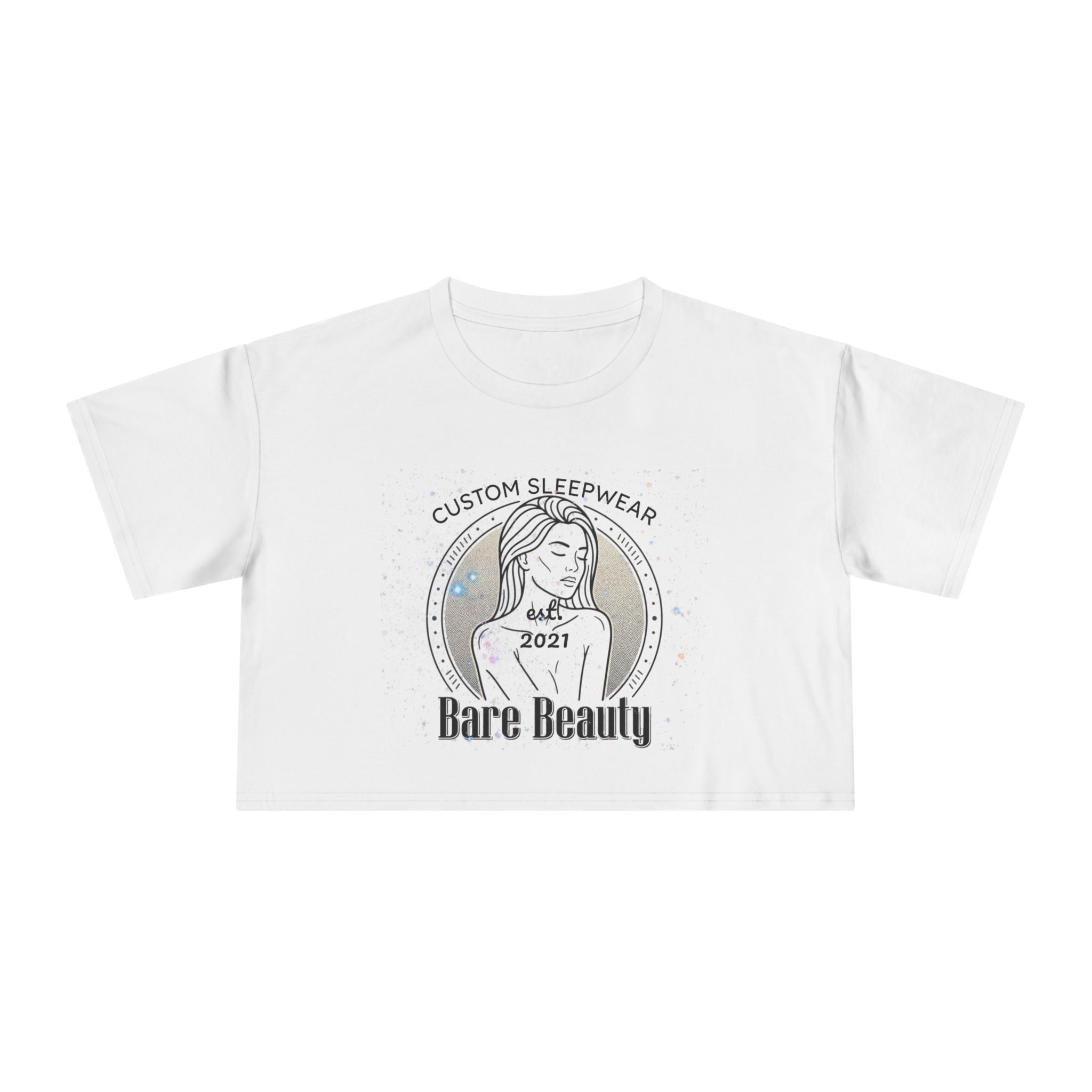 Crop Tee — "Bare Beauty" Minimalist Graphic Crop Top