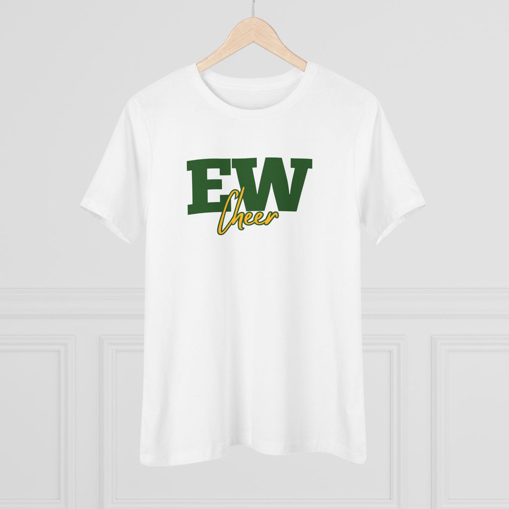Ed White Cheer Women's Cotton Tee – Minimal Cheer Team Shirt