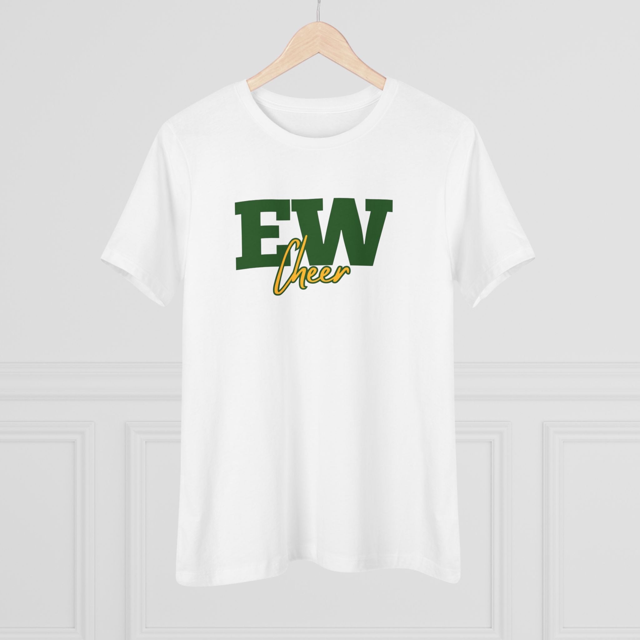 Ed White Cheer Women's Cotton Tee – Minimal Cheer Team Shirt