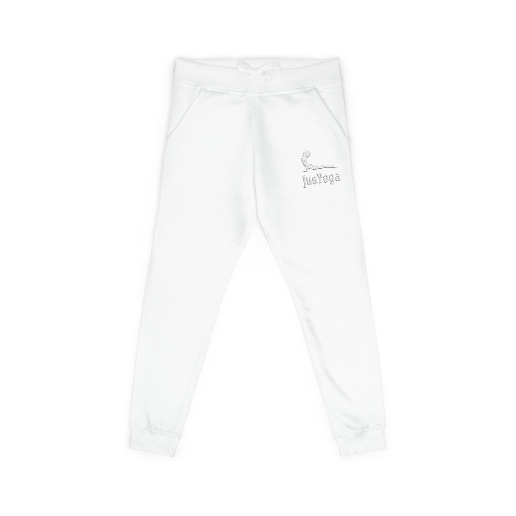 Embroidered Cozy Fleece Sweatpants — Minimal Script Design
