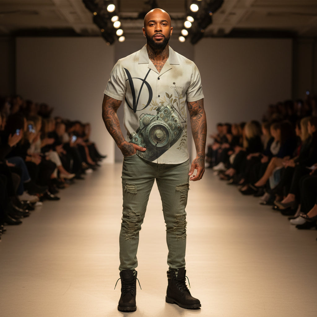 Vintage Camera Hawaiian Shirt — Men's Tropical Photography Camp Shirt