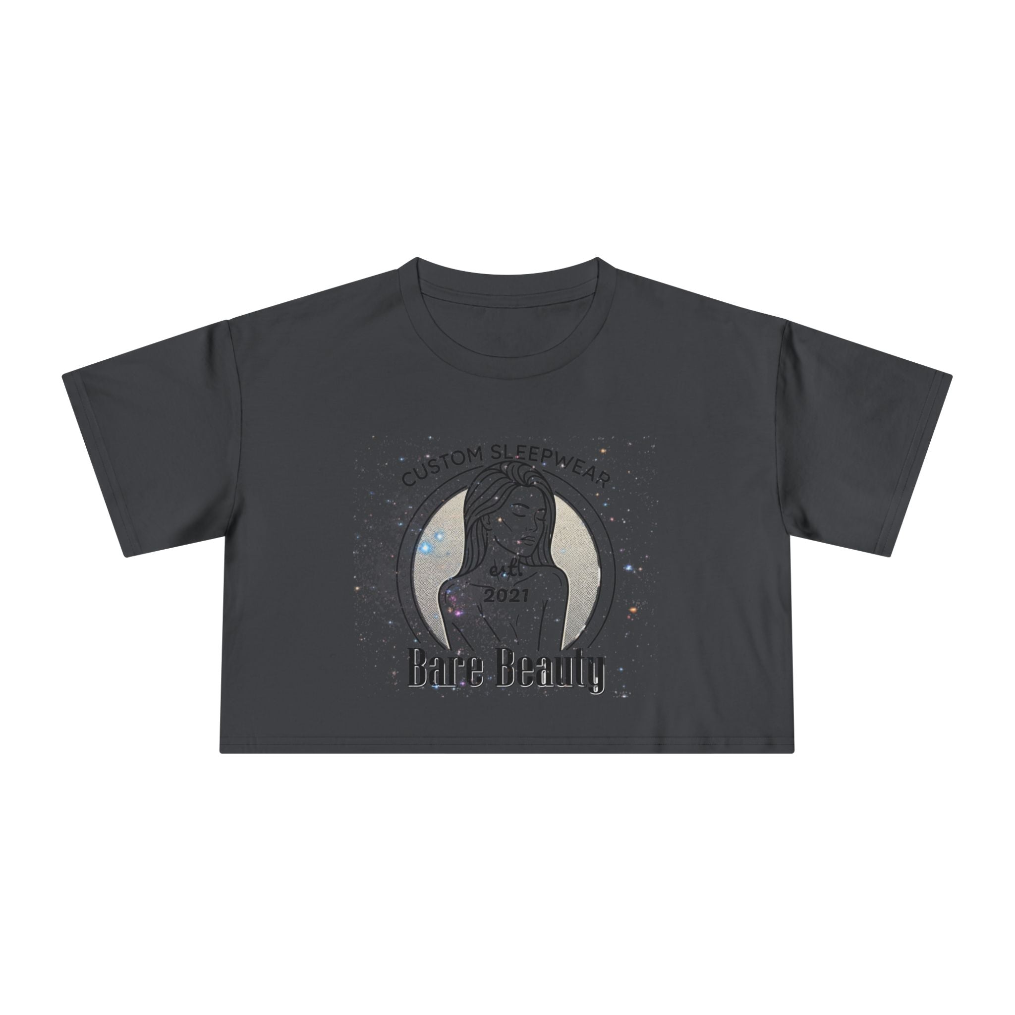 Crop Tee — "Bare Beauty" Minimalist Graphic Crop Top