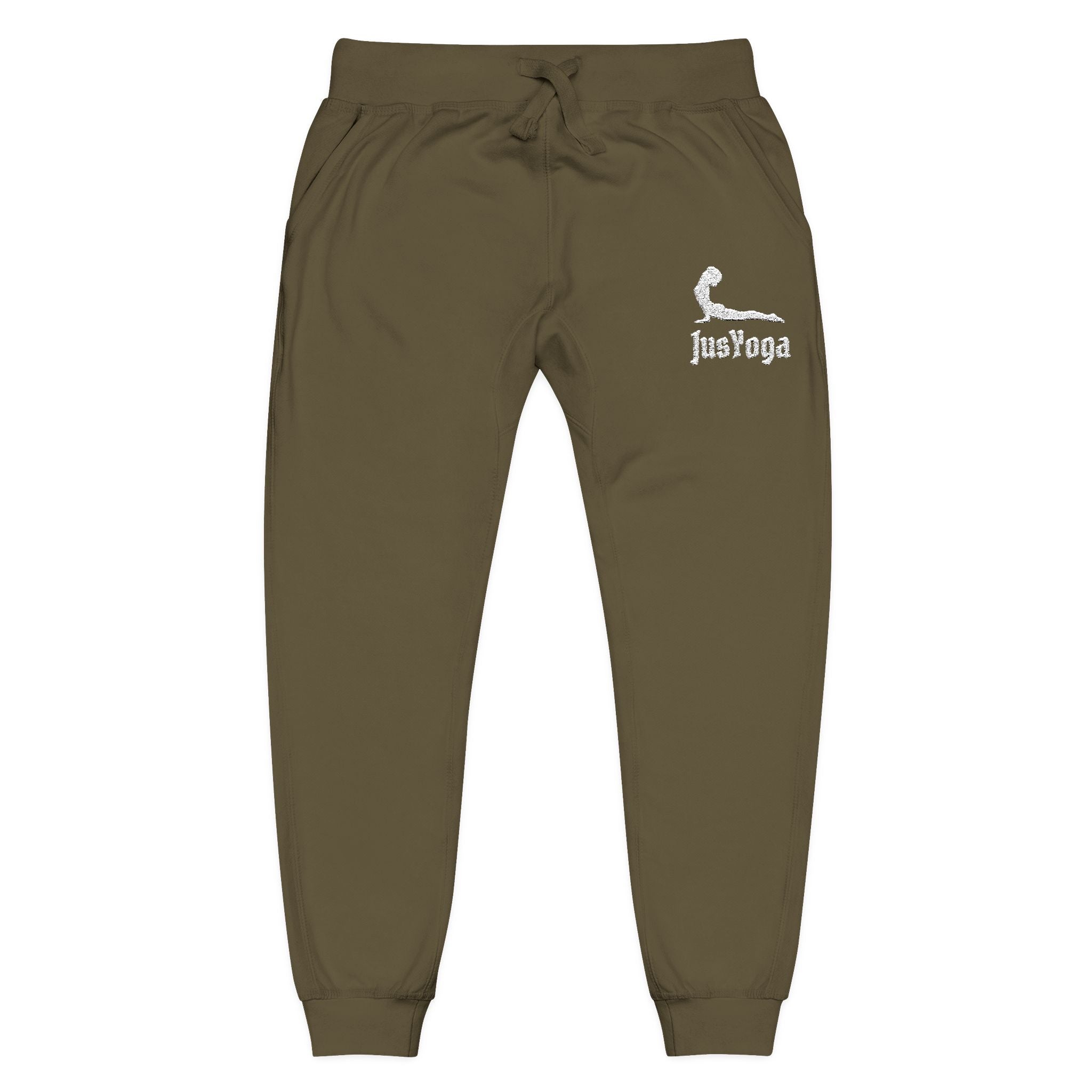 Embroidered Cozy Fleece Sweatpants — Minimal Script Design